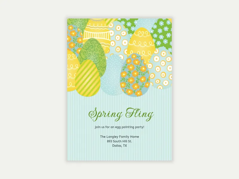 Bunch of Eggs Invitation free template design