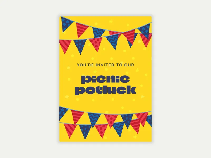 Bunting Picnic - picnic - Invitation