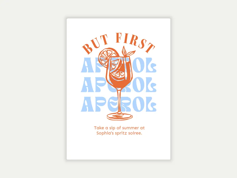 But First, Aperol Invitation free template design