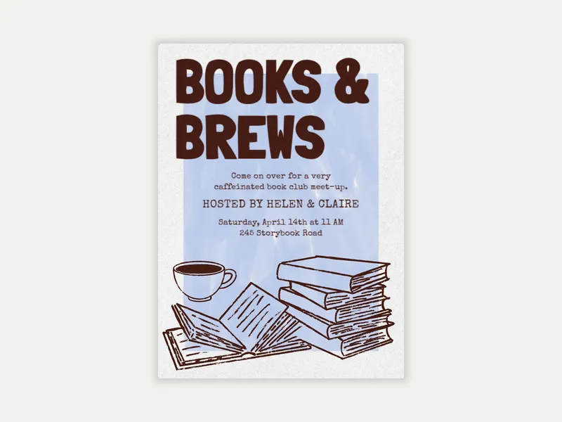 Cafe Library Invitation free template design