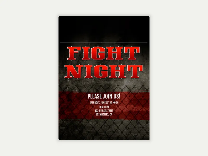 Cage Match Invitation free template design