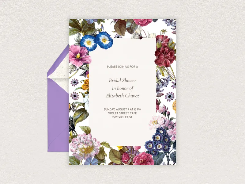 Calico Floral Invitation premium template design