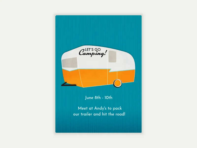 Camper Invitation free template design
