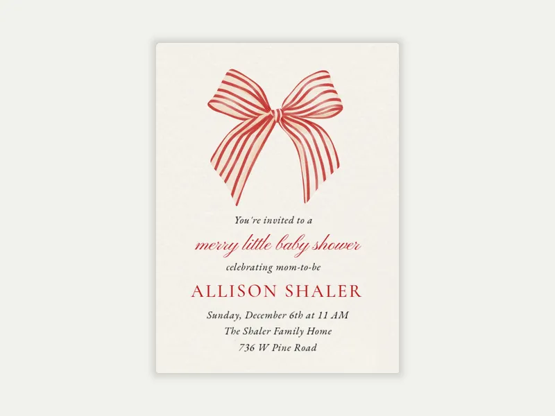 Candy Cane Ribbon - featured - Invitation