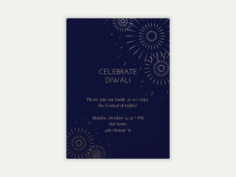 Celebrate Diwali - diwali - Invitation