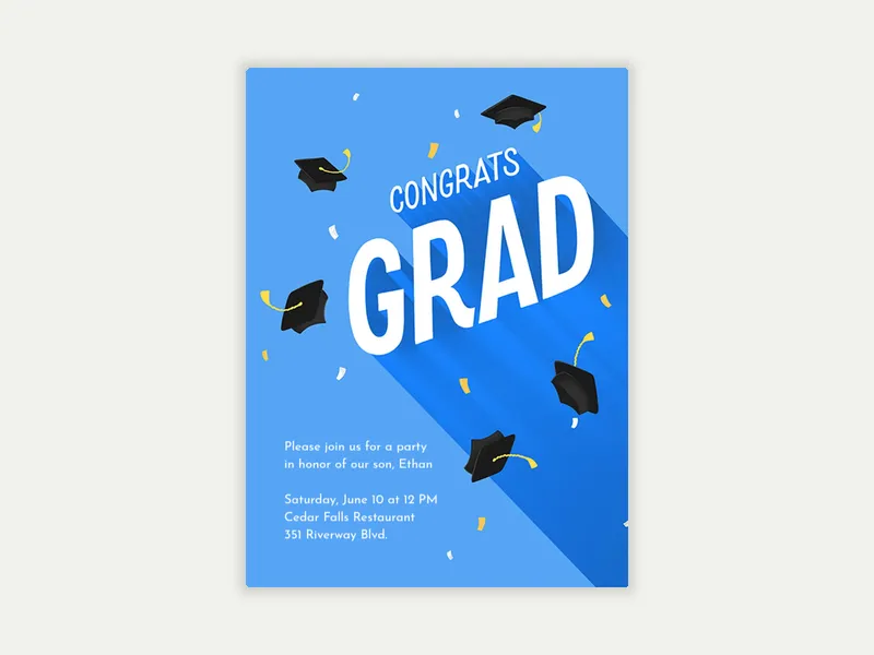 Celebrate the Grad Invitation free template design