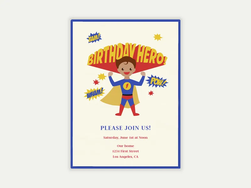 Birthday Hero - featured - Invitation