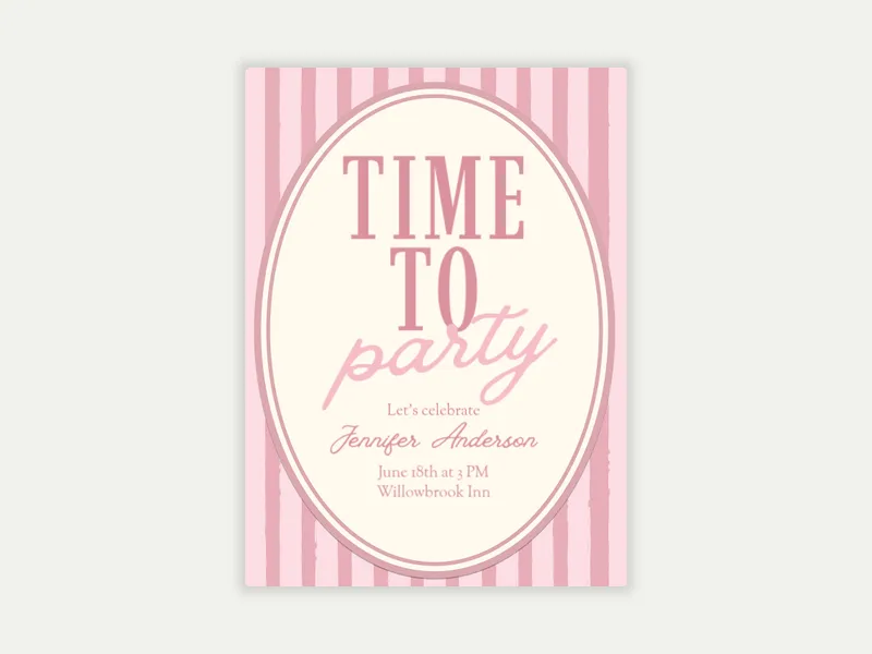 Luxe Stripes - birthday_foradults - Invitation