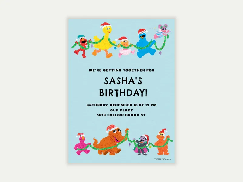 Sesame Street: Holiday Scribble - featured - Invitation