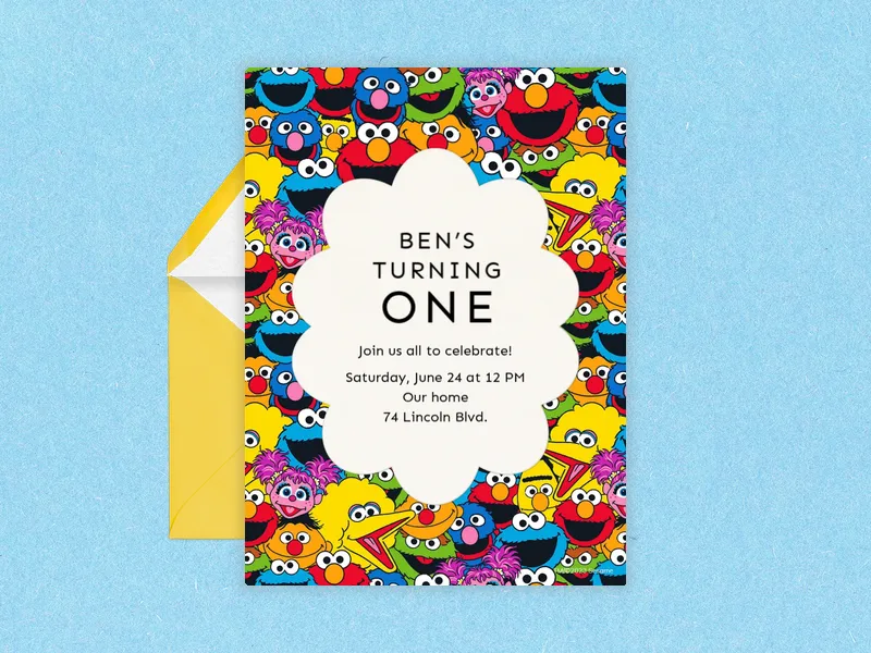 Sesame Street: Familiar Faves Invitation premium template design