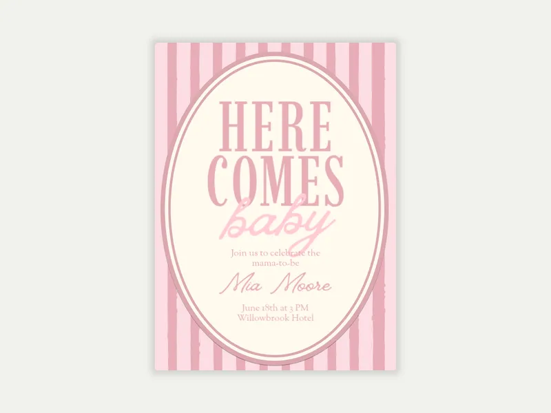 Luxe Stripes - babys_first - Invitation