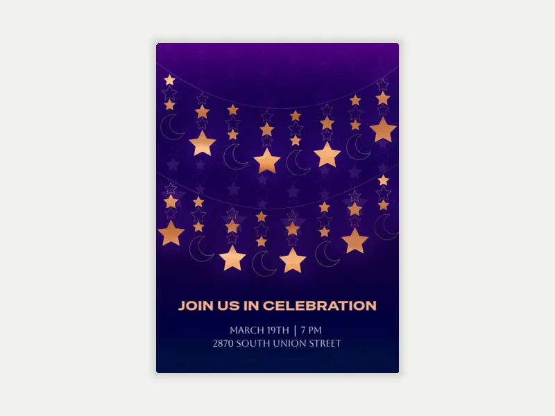 Celestial Garland Invitation free template design