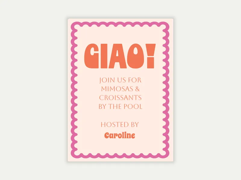 Cheers & Ciao Invitation free template design