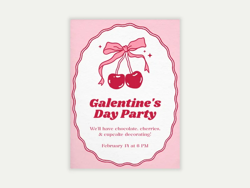 Cherry Sweet Invitation free template design