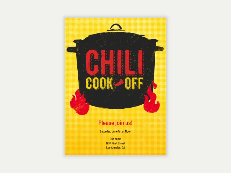 Chili Cook Off Invitation free template design