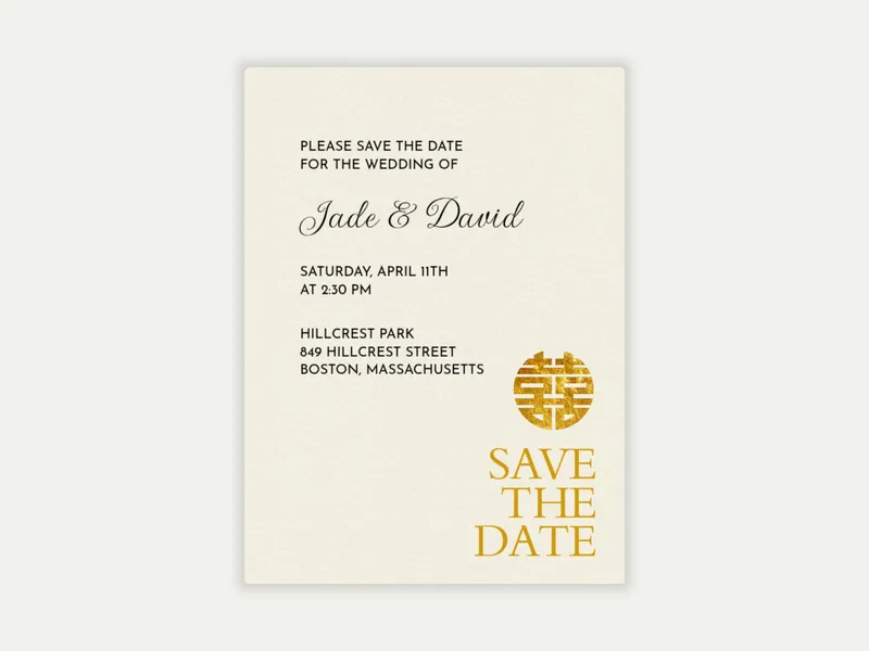 Gold Jubilee - Save the Date free template design