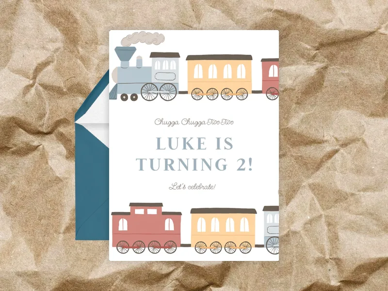 Choo Choo Birthday Invitation premium template design