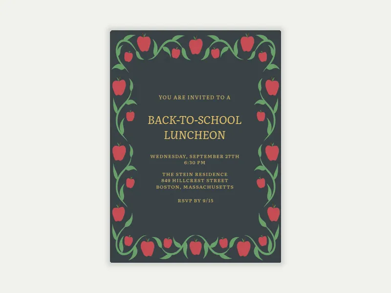 Country Apple - school - Invitation