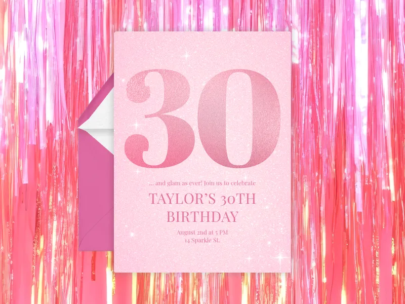 Sparkle & Shimmer - 30th_birthday - Invitation