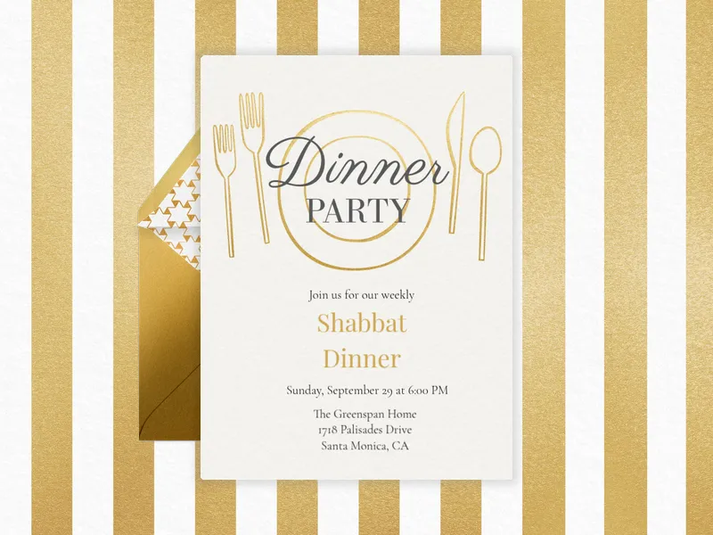 Place Setting - shabbat - Invitation