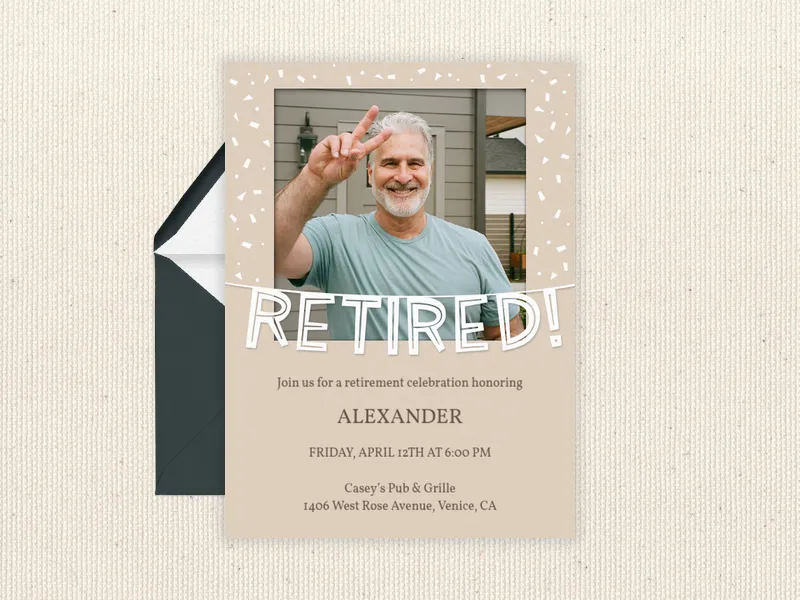 Retired Banner (Photo) - retirement_farewell - Invitation