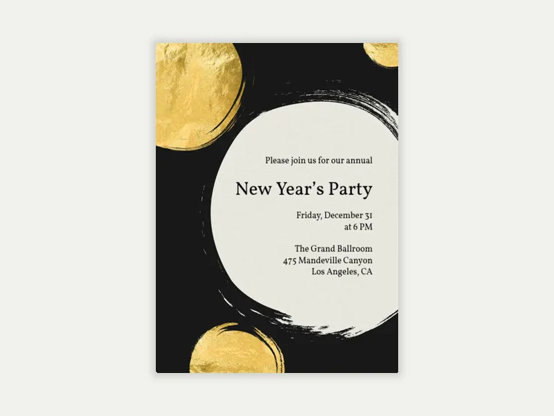 New Year's Burst Invitation free template design