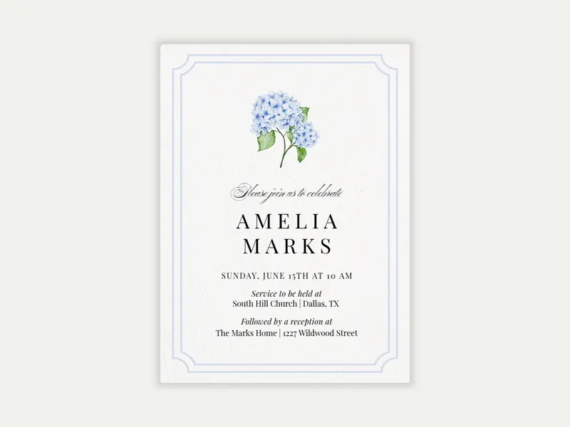 Delicate Blooms - confirmation - Invitation