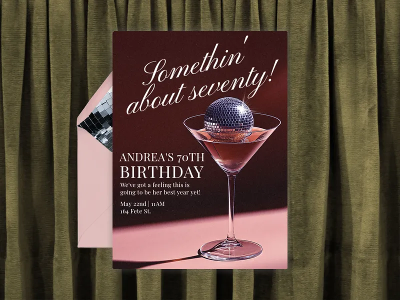 Martini Disco - 70th_birthday - Invitation