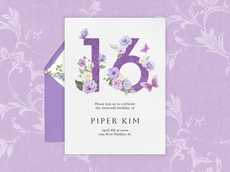 Mystical Blooms Birthday - sweet_sixteen - Invitation