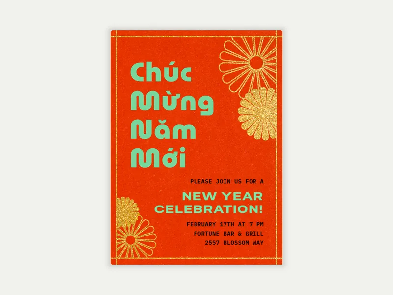 Chúc Mừng Năm Mới Invitation free template design