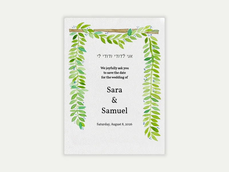 Chuppah - Save the Date free template design