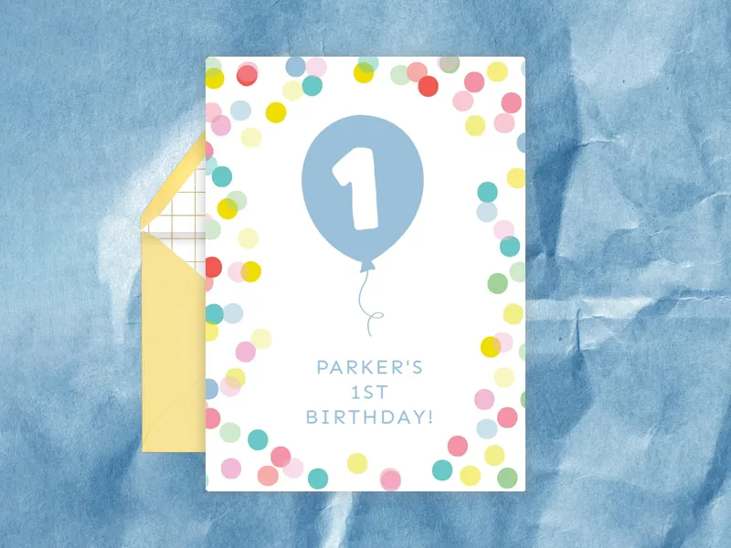 Big Balloon Birthday Invitation premium template design