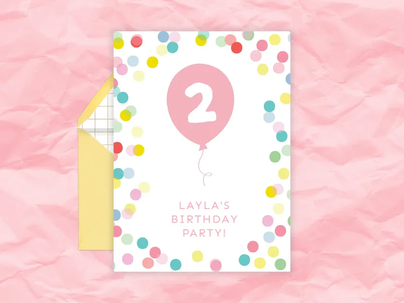 Big Balloon Birthday Invitation premium template design