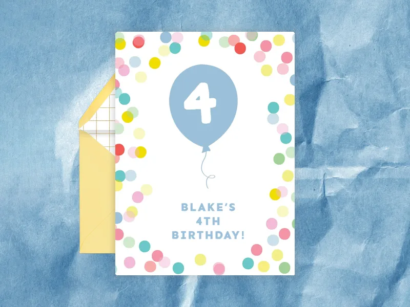 Big Balloon Birthday Invitation premium template design
