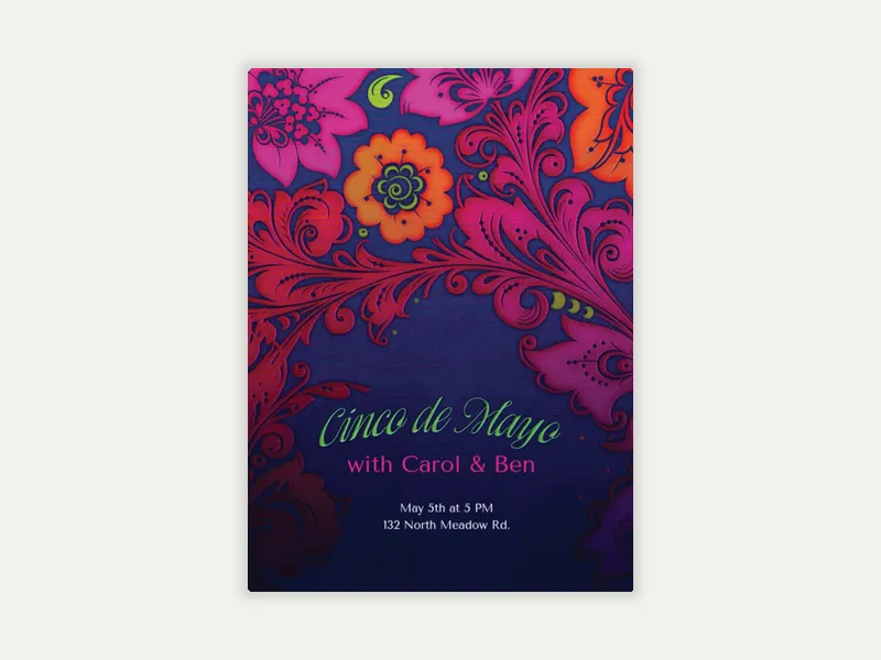 Cinco Florals Invitation free template design