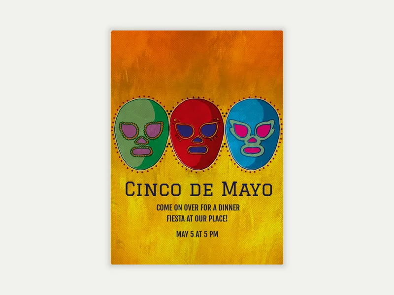 Cinco Masks Invitation free template design