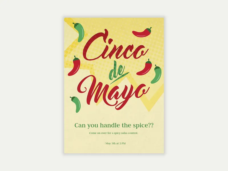 Cinco Peppers Invitation free template design