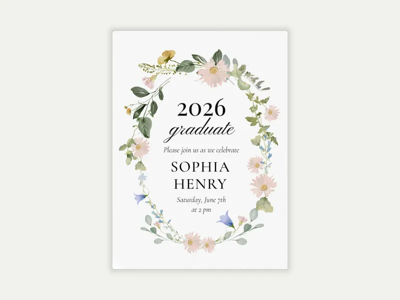 Wildflowers in Bloom - graduation - Invitation