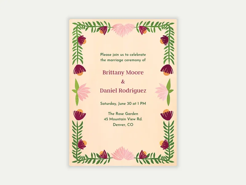 Abstract Nature Party Invitation free template design