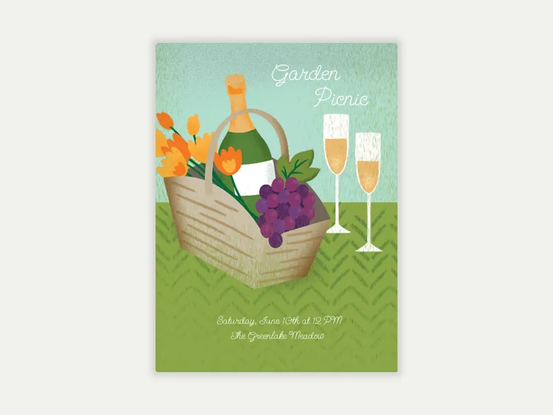 A Fine Picnic Invitation free template design