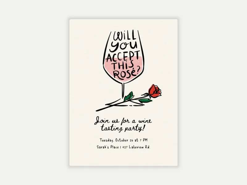 Accept Rosé Invitation free template design