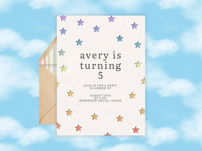 Hello Starshine Invitation premium template design