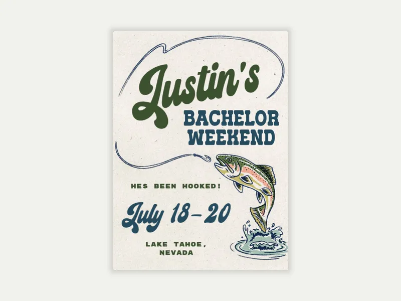 Reel Good Time - bachelor - Invitation