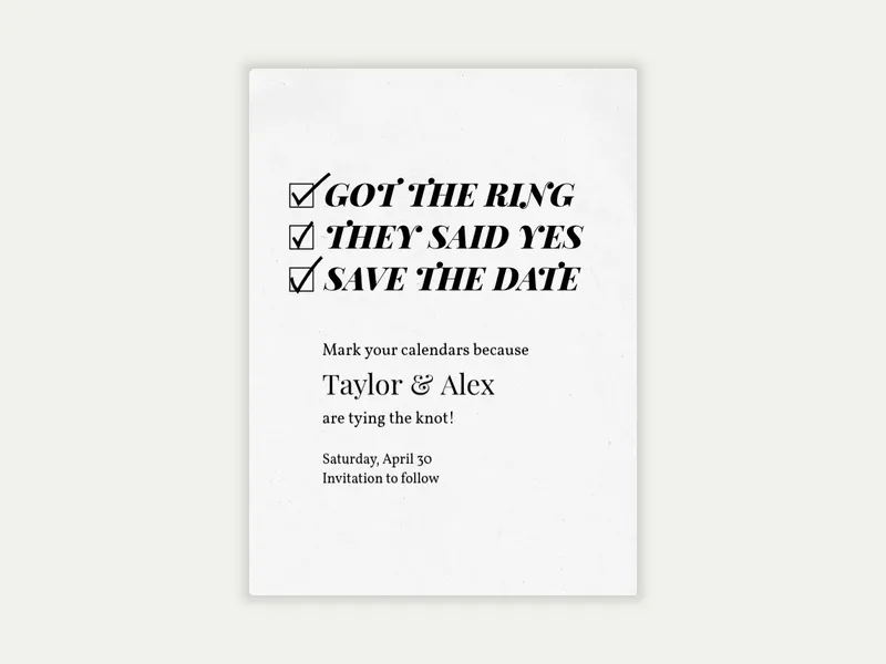 Big Typography - Save the Date free template design