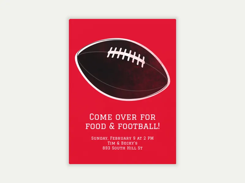 Big Game Team Invitation free template design