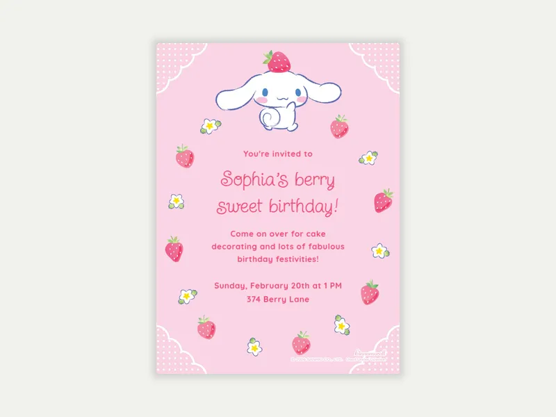 Sanrio’s Cinnamoroll: Berry Adorable - sanrio - Invitation