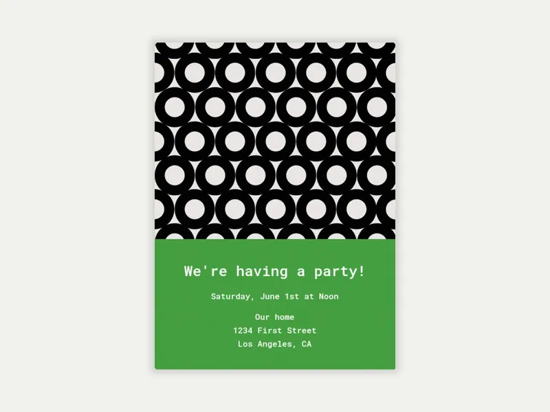 Circles Black Kelly Invitation free template design