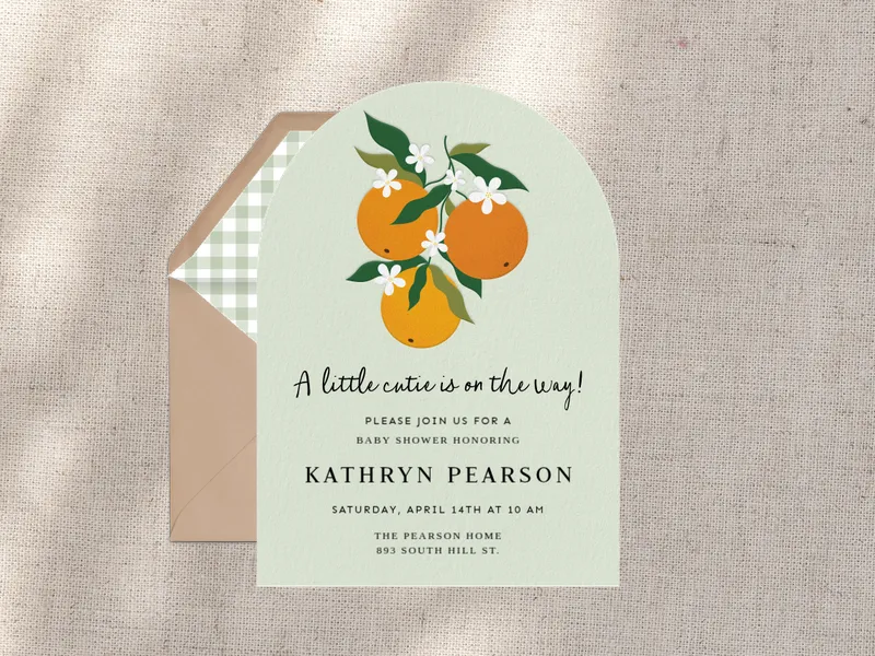 Citrus Branch Invitation premium template design