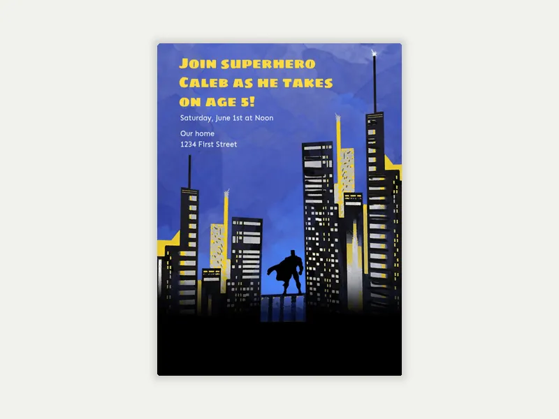 City Superhero - featured - Invitation