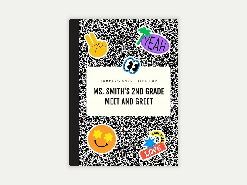 Classic Composition Notebook Invitation free template design